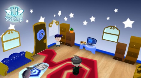U-Startup emprendedor habla con el fantasma